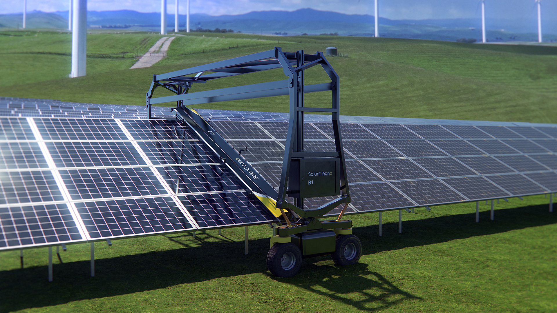 automated robot cleaner for big solar installations