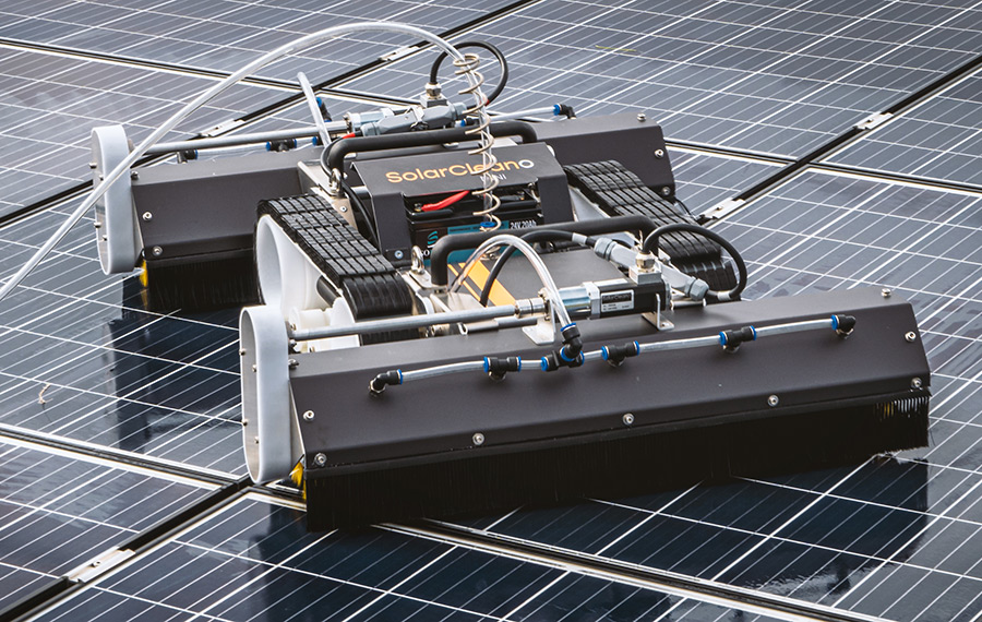 solar panel cleaning robot design