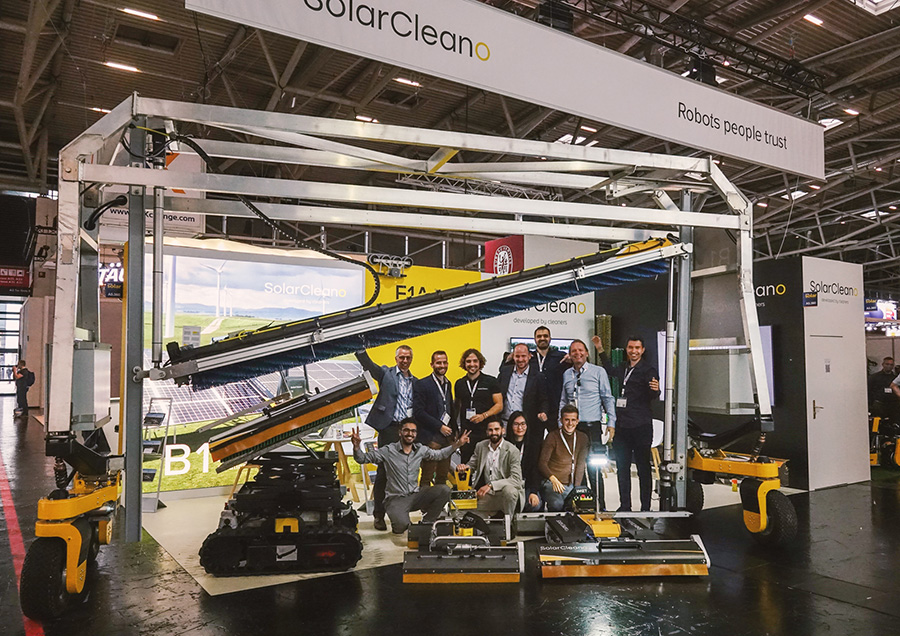Solar panel cleaning robot at Intersolar Europe Munich