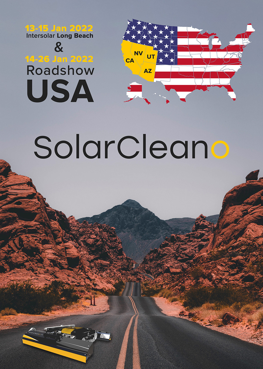 solar panel cleaning demo in the USA
