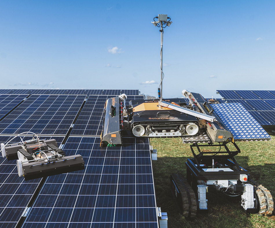 time-saving solar panel cleaning with automatic transporter